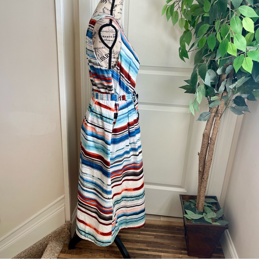 Anthropologie Moulinette Soeurs Afterlight Striped Midi Dress Multicolor Sz M - Picture 7 of 16